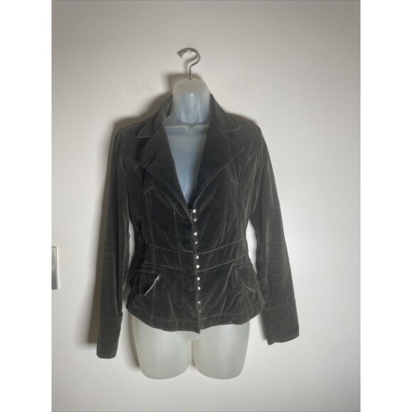 Vintage Velvet Brown Jacket trench Blazer Style Women’s Academia by Naff-Naff S - Picture 1 of 9